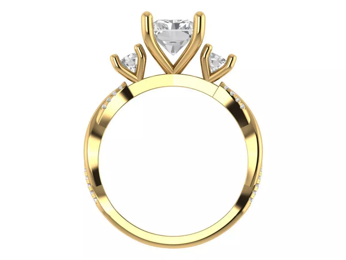 RADIANT SOLITAIRE ENGAGEMENT RING 3D print model_5