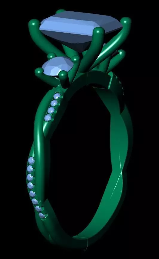 RADIANT SOLITAIRE ENGAGEMENT RING 3D print model_16