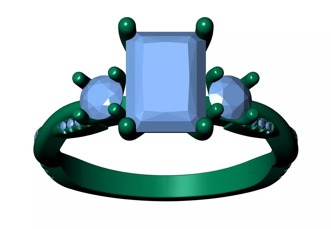 RADIANT SOLITAIRE ENGAGEMENT RING 3D print model_13