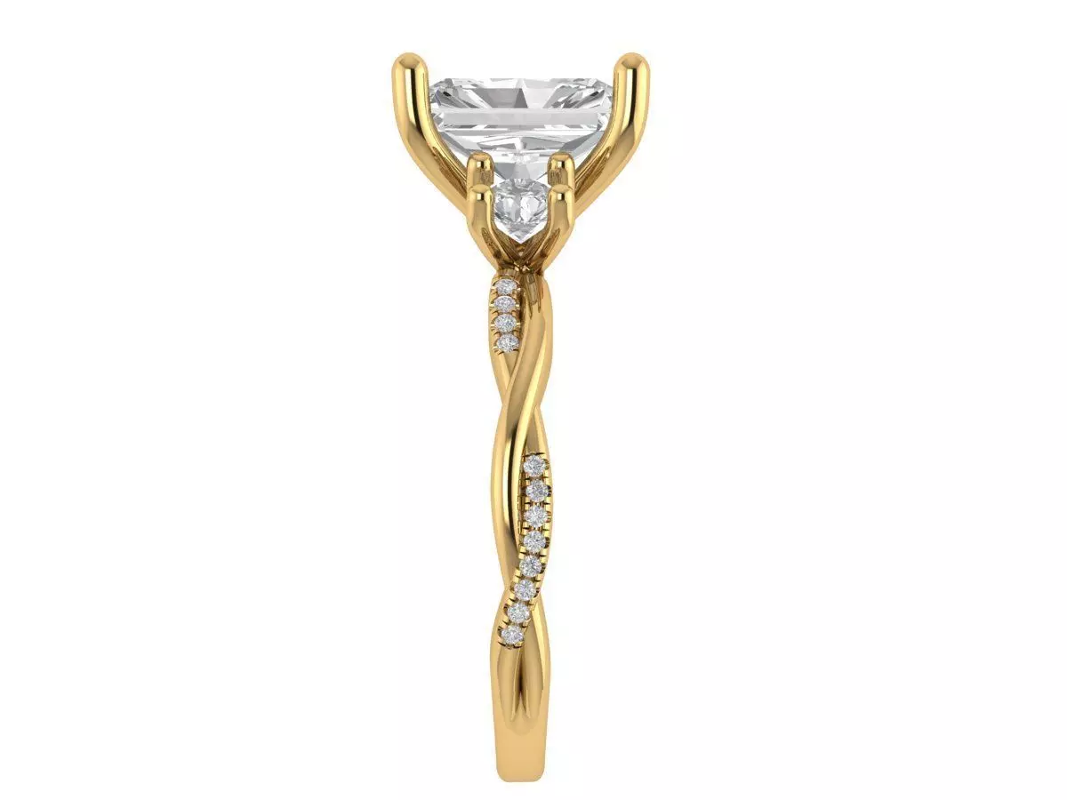RADIANT SOLITAIRE ENGAGEMENT RING 3D print model_3