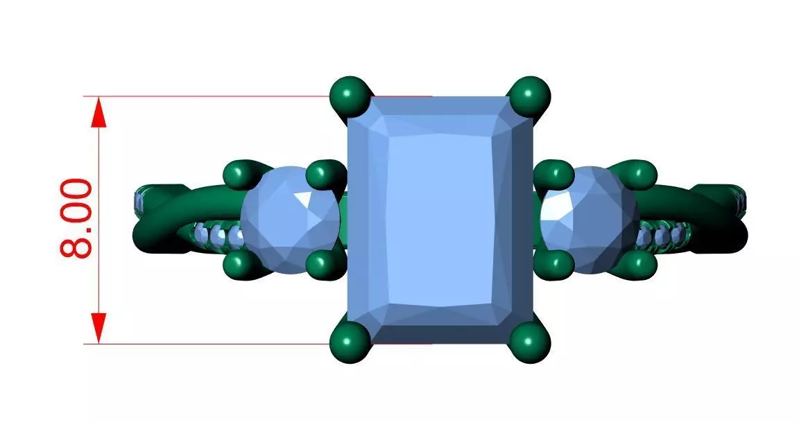 RADIANT SOLITAIRE ENGAGEMENT RING 3D print model_11