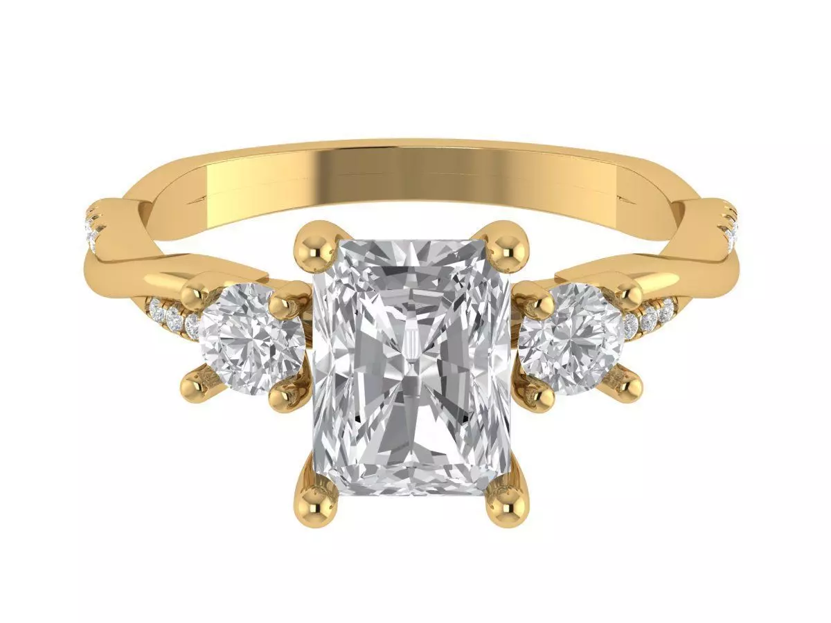 RADIANT SOLITAIRE ENGAGEMENT RING 3D print model_0