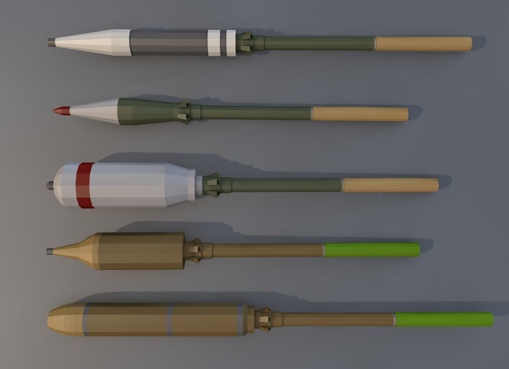 Low Poly RPG-7 Low-poly 3D model_2