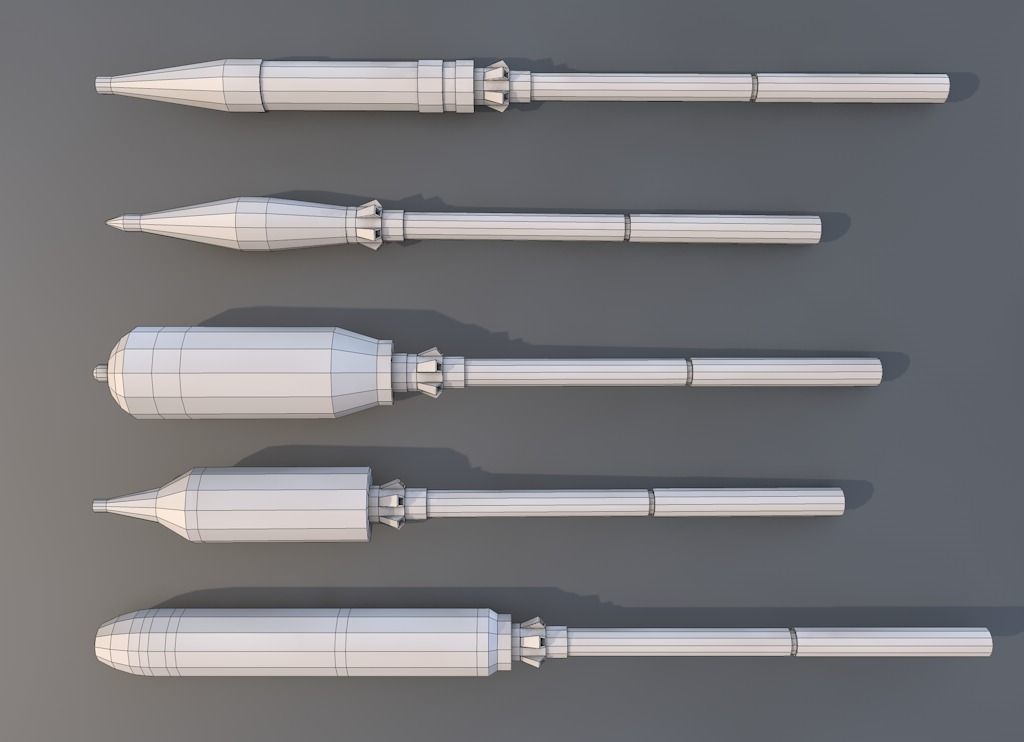 Low Poly RPG-7 Low-poly 3D model_1
