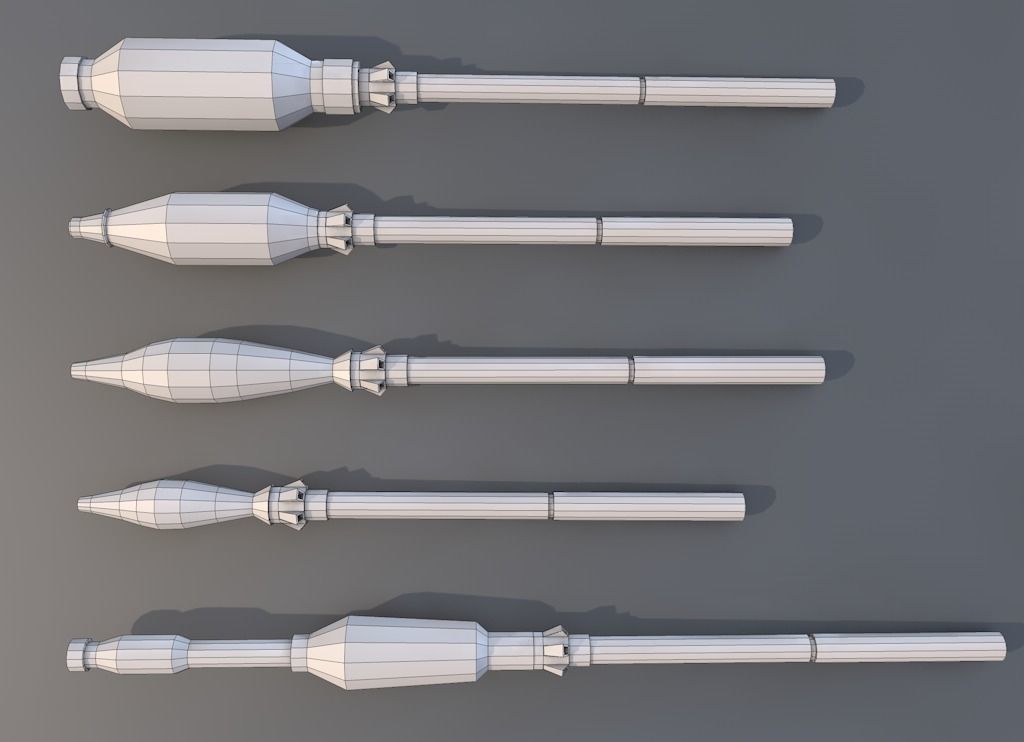 Low Poly RPG-7 Low-poly 3D model_7