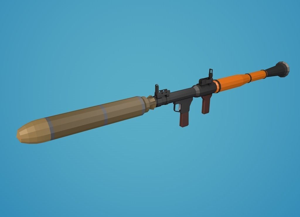 Low Poly RPG-7 Low-poly 3D model_19