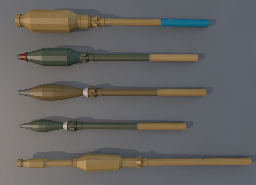 Low Poly RPG-7 Low-poly 3D model_6