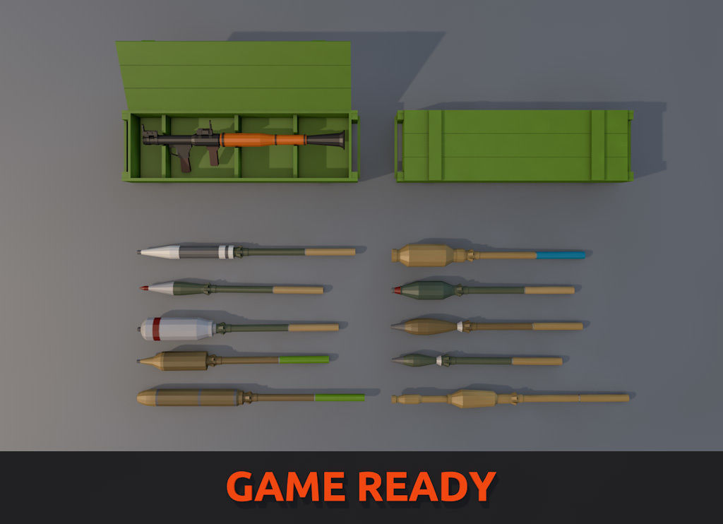 Low Poly RPG-7 Low-poly 3D model_0