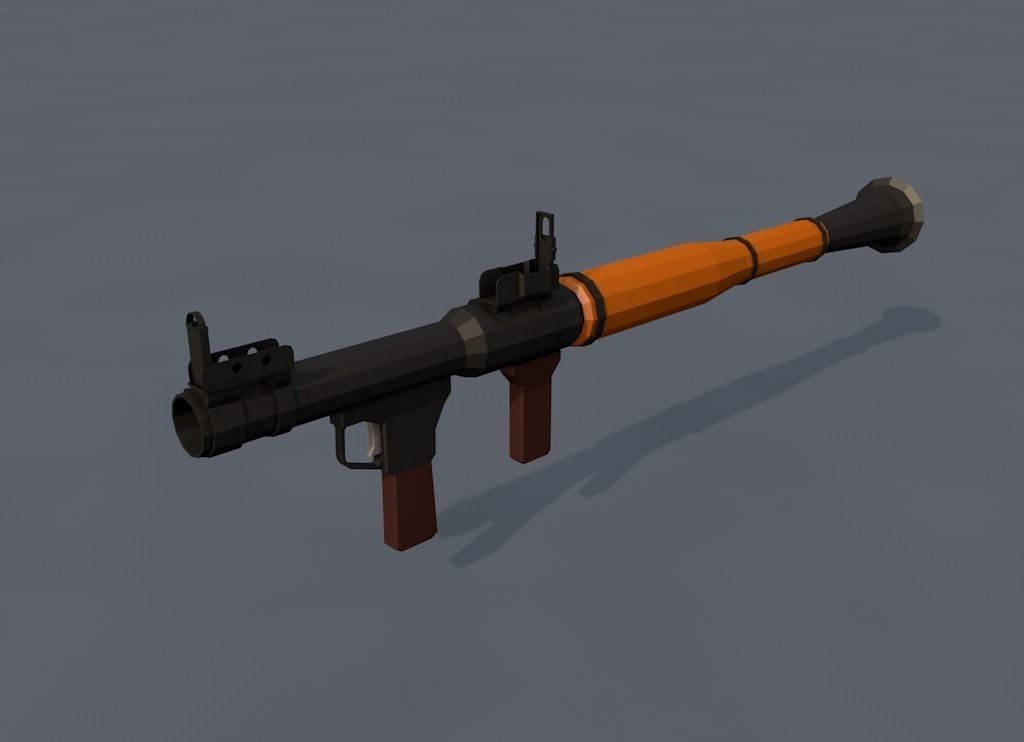 Low Poly RPG-7 Low-poly 3D model_11