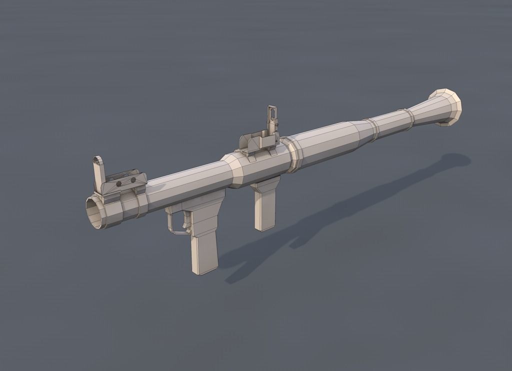 Low Poly RPG-7 Low-poly 3D model_12