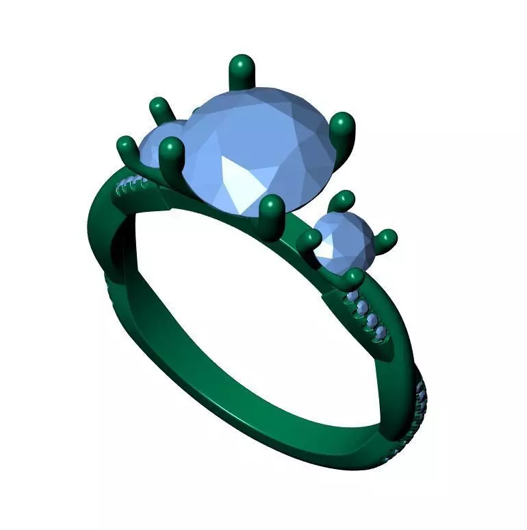 ROUND SOLITAIRE ENGAGEMENT RING 3D print model_8