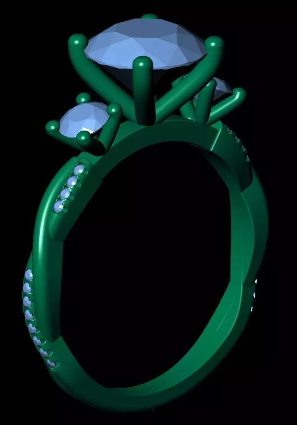 ROUND SOLITAIRE ENGAGEMENT RING 3D print model_16