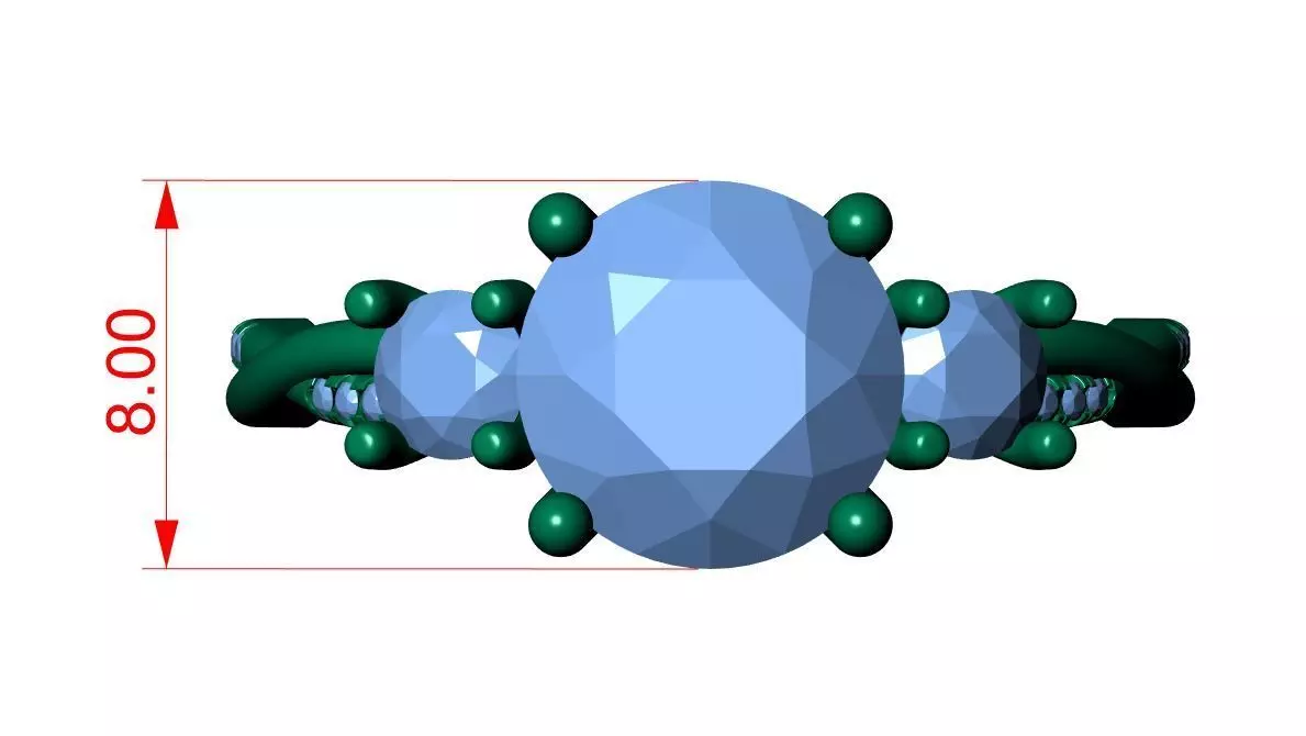 ROUND SOLITAIRE ENGAGEMENT RING 3D print model_11