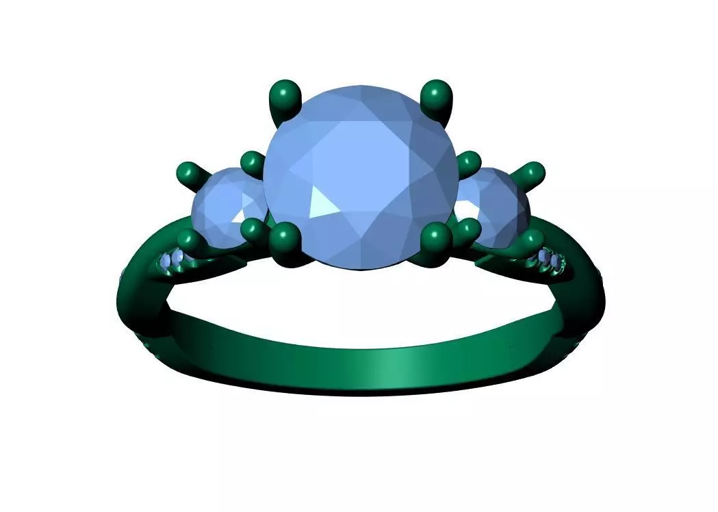 ROUND SOLITAIRE ENGAGEMENT RING 3D print model_13