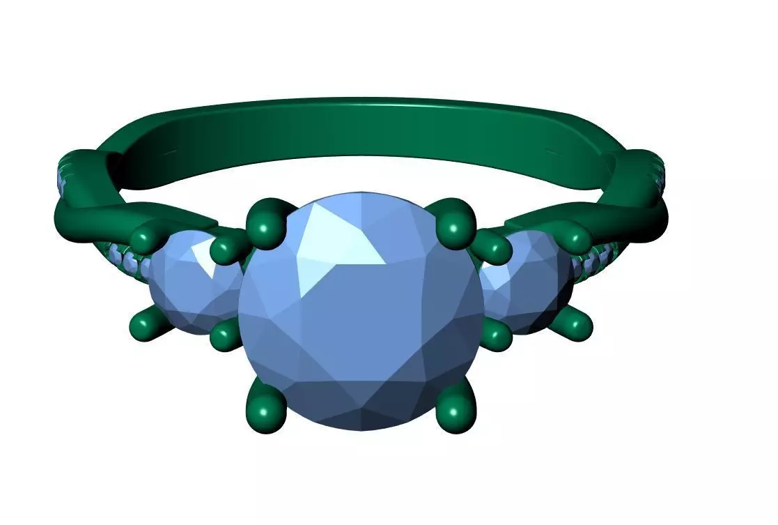 ROUND SOLITAIRE ENGAGEMENT RING 3D print model_12