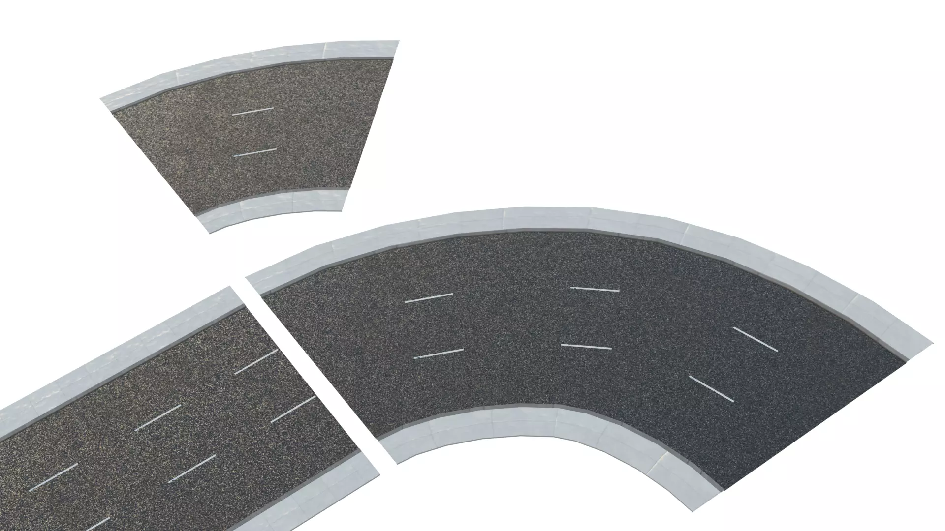 Modular Road Pack With 2k Textures Low-poly 3D model_7