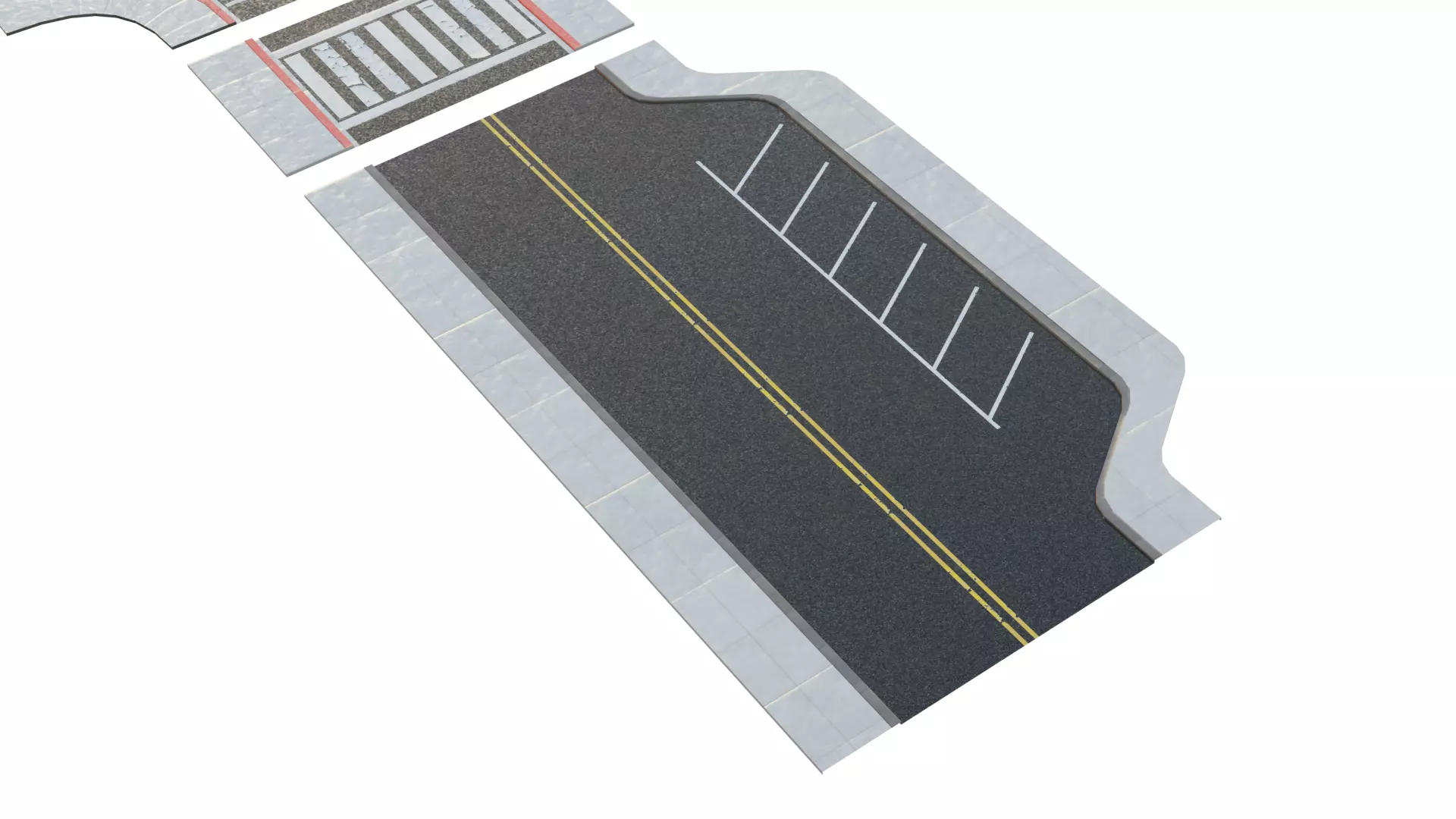 Modular Road Pack With 2k Textures Low-poly 3D model_6