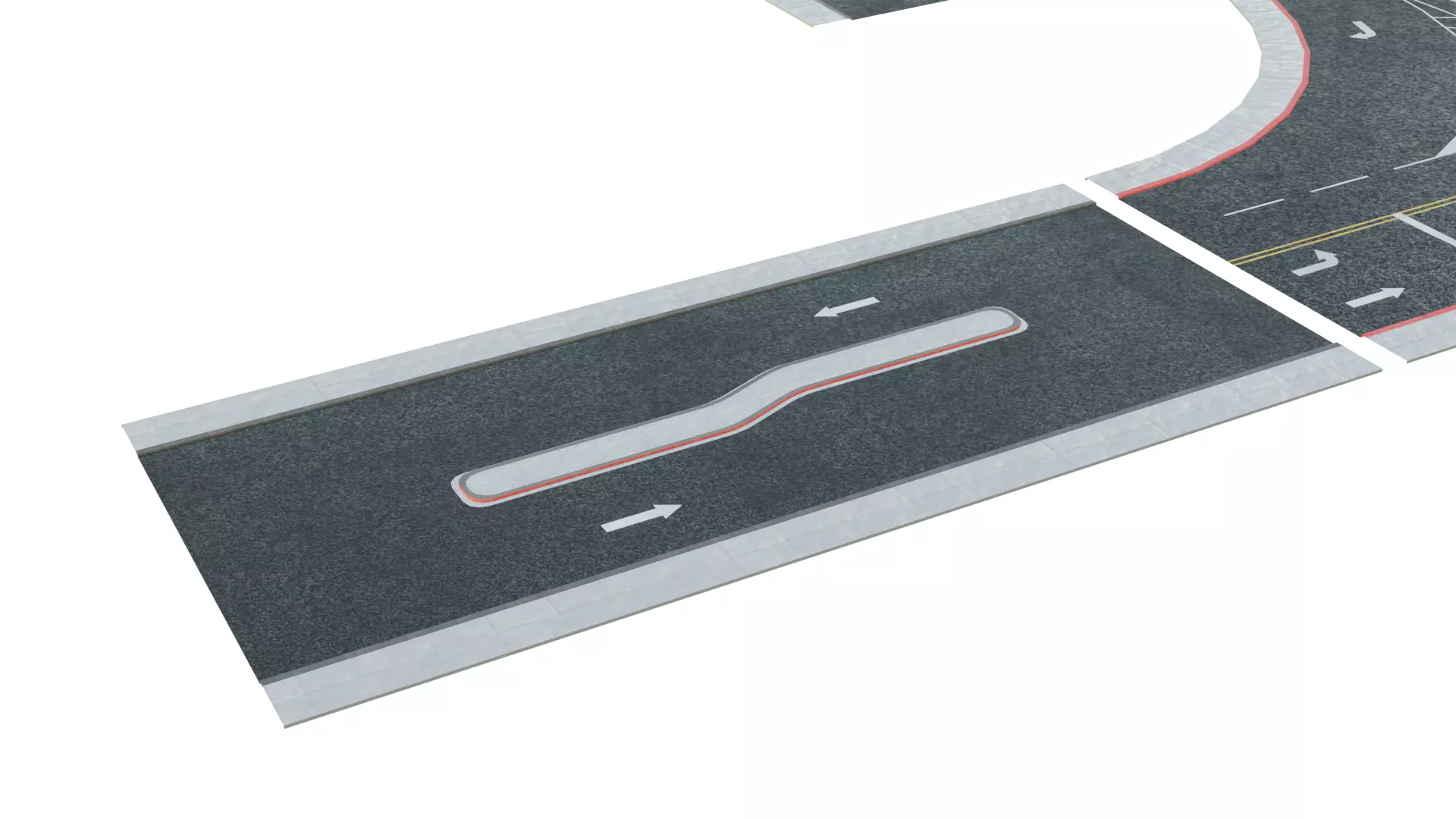 Modular Road Pack With 2k Textures Low-poly 3D model_9