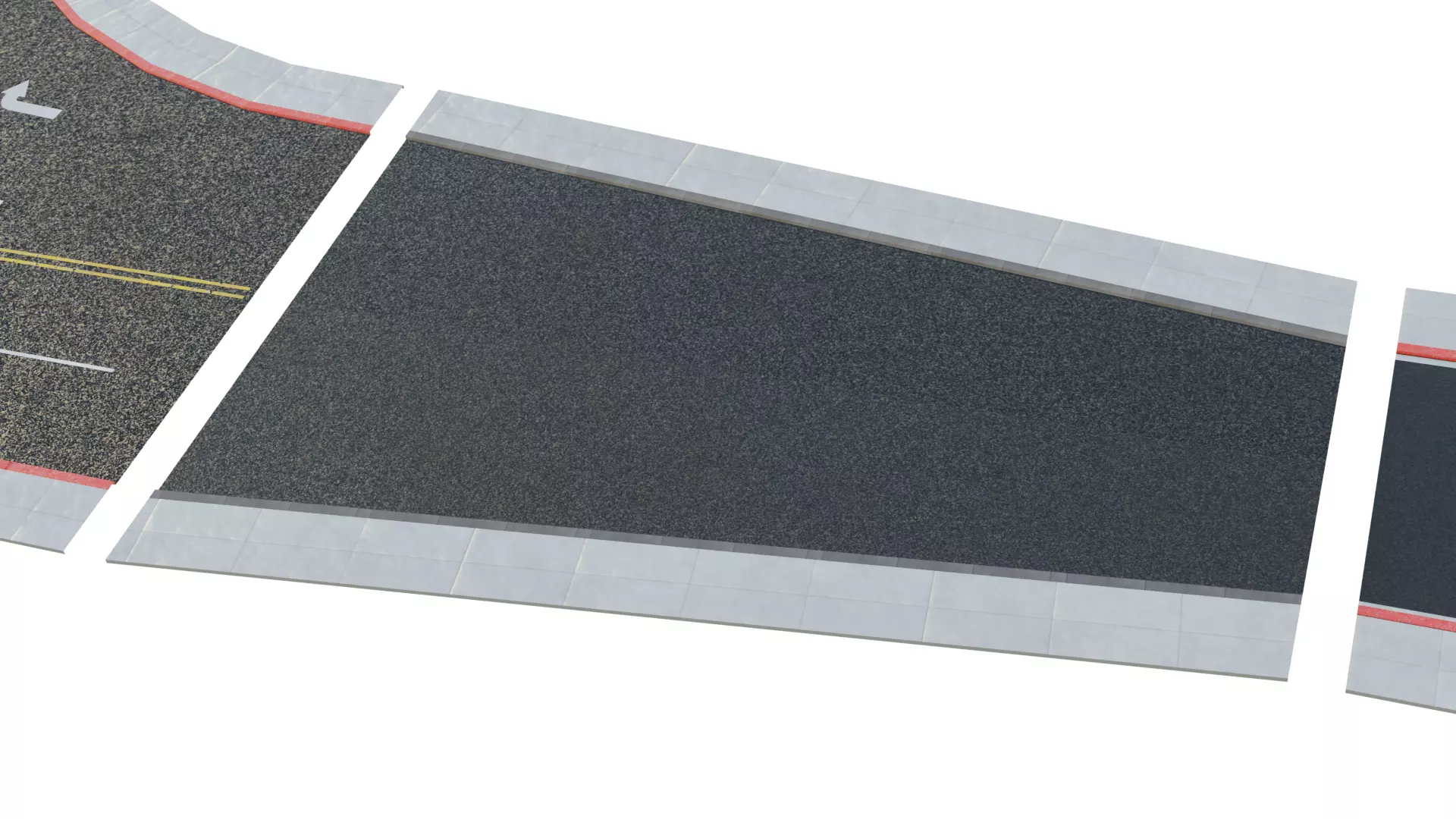 Modular Road Pack With 2k Textures Low-poly 3D model_4