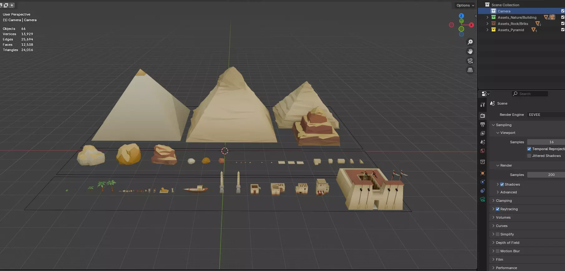 Low Poly Ancient Egypt Environment Pack Low-poly 3D model_16