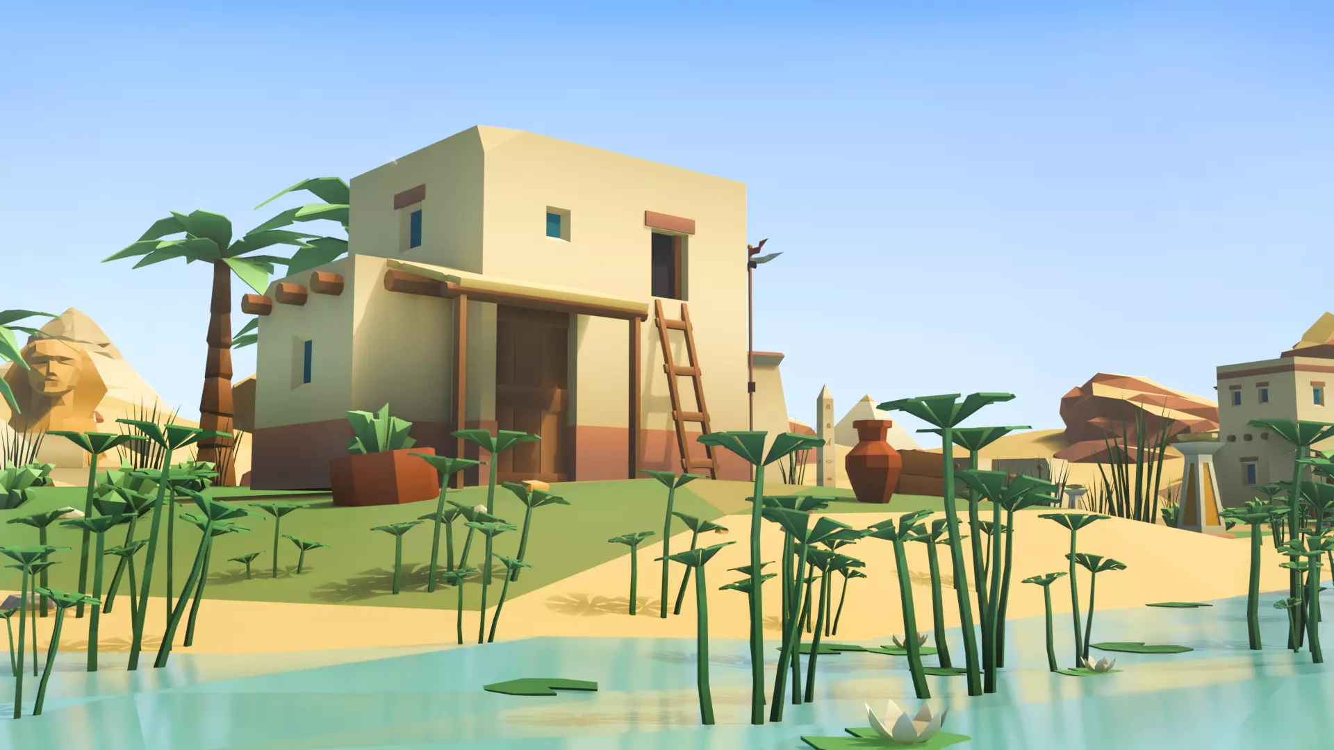 Low Poly Ancient Egypt Environment Pack Low-poly 3D model_1