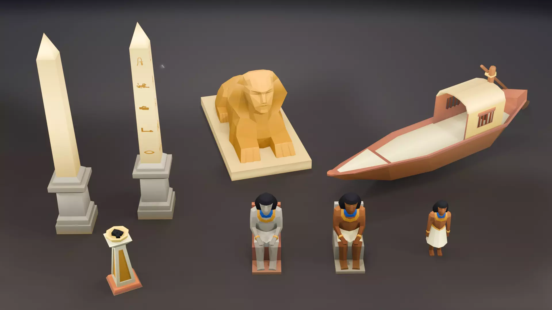 Low Poly Ancient Egypt Environment Pack Low-poly 3D model_10