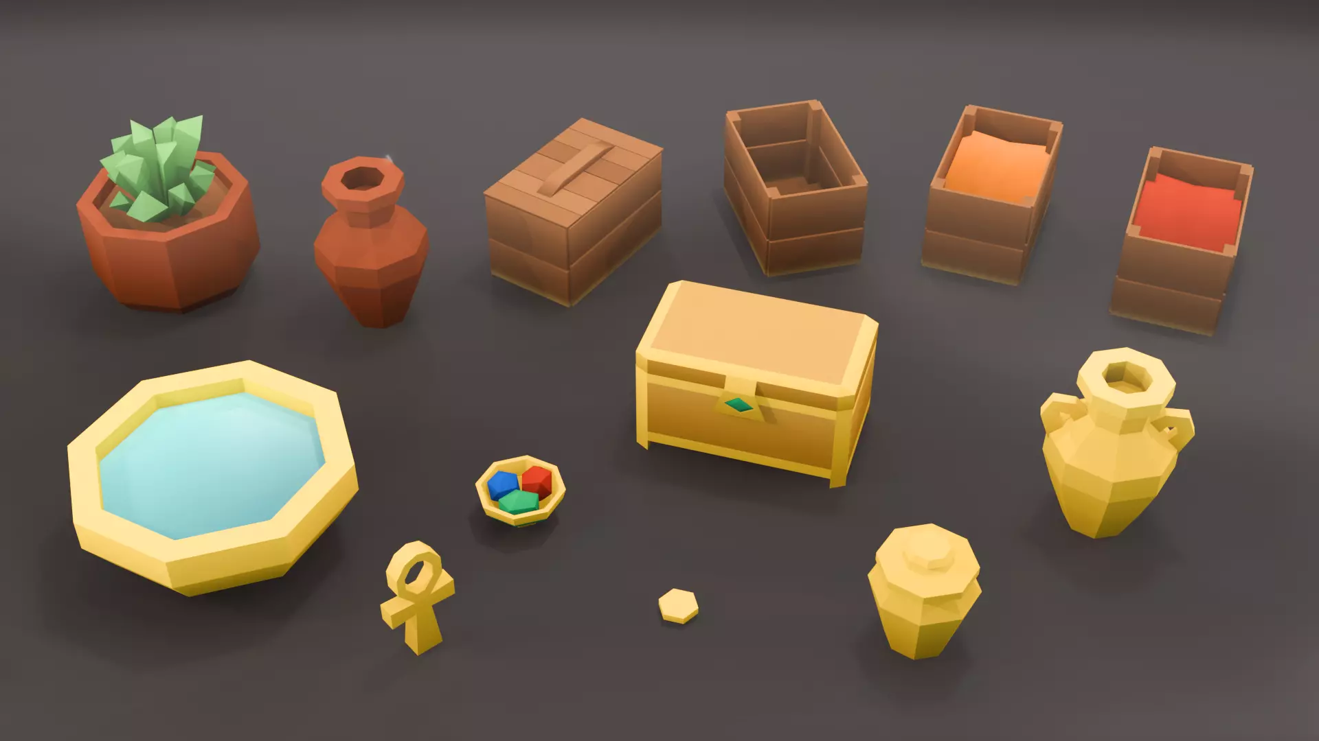 Low Poly Ancient Egypt Environment Pack Low-poly 3D model_9