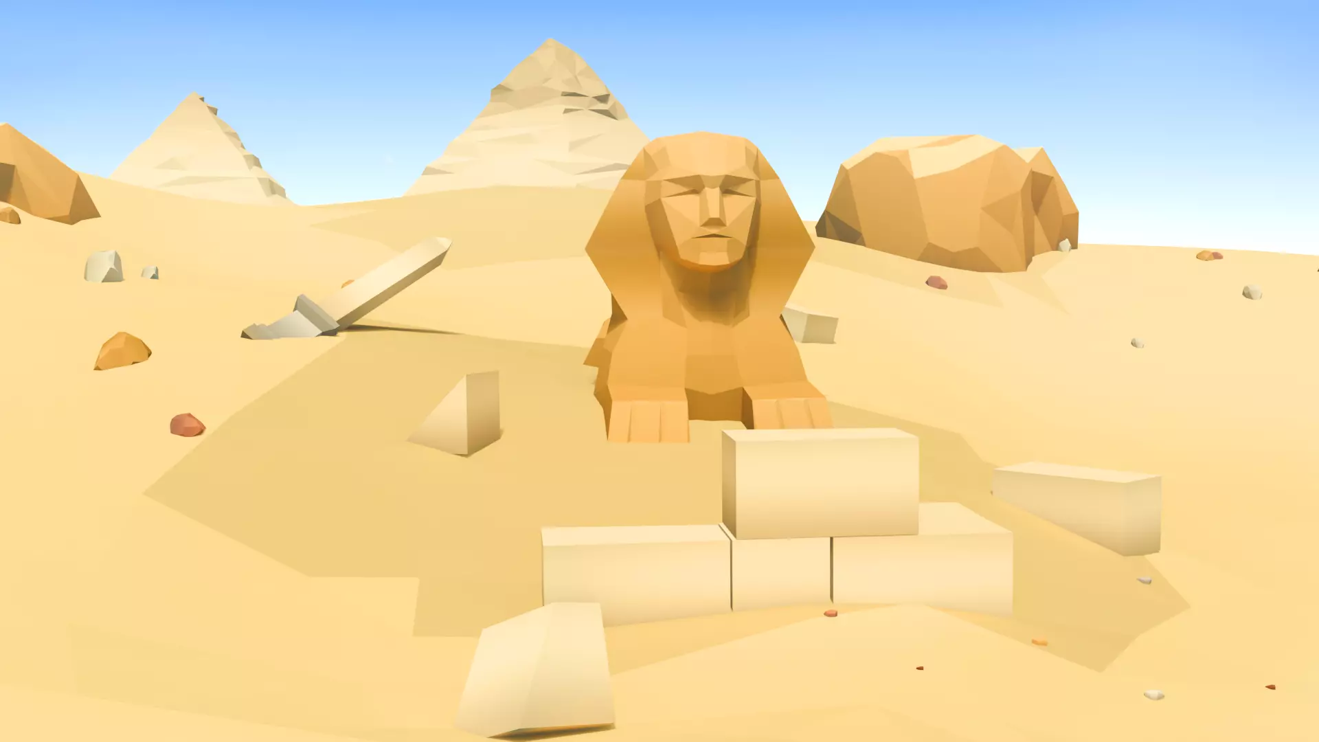 Low Poly Ancient Egypt Environment Pack Low-poly 3D model_7