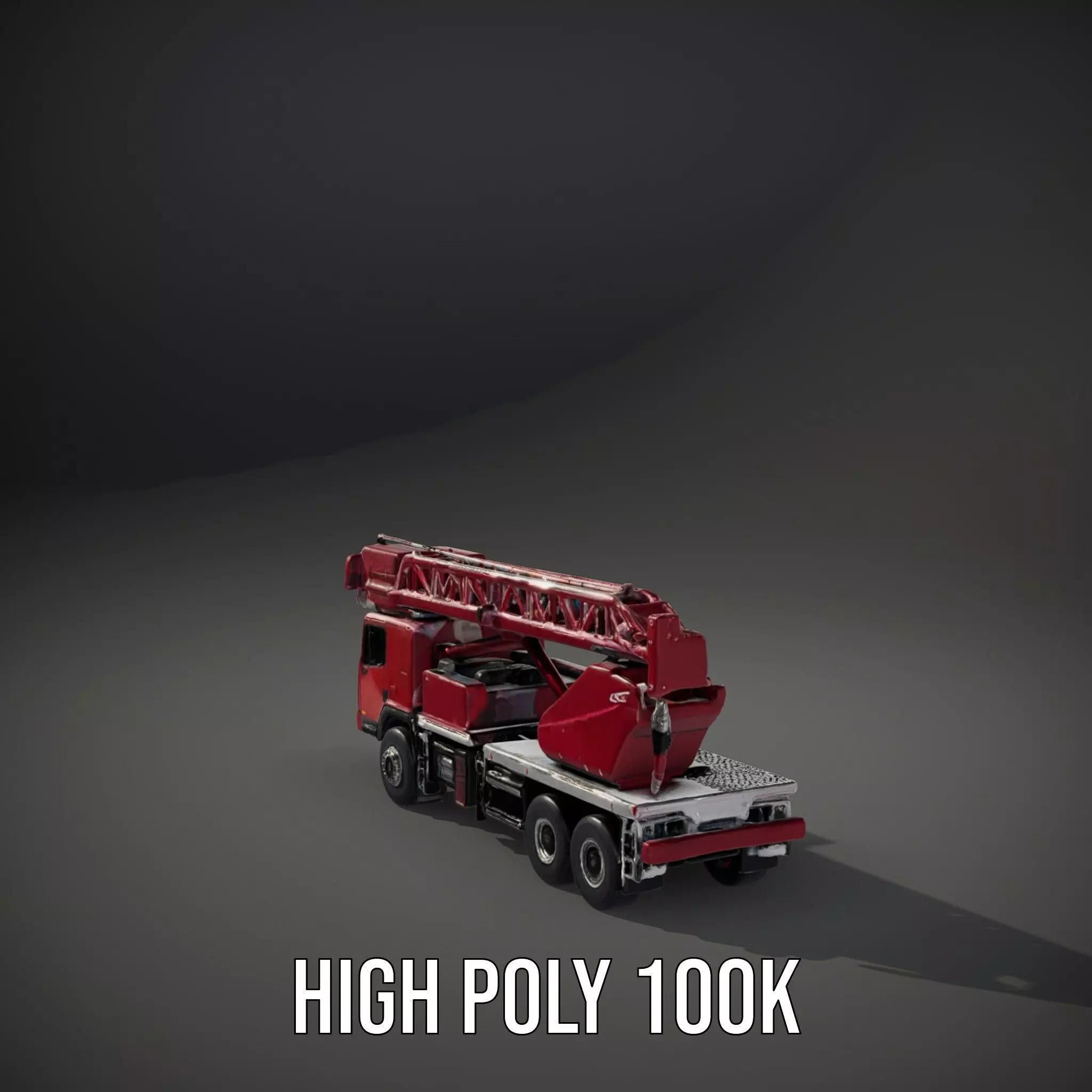 Red Crane Truck model pack Low-poly 3D model_11