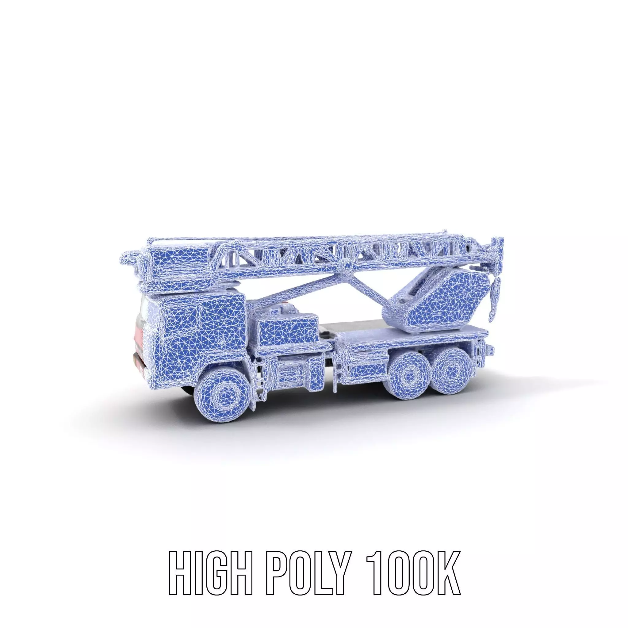 Red Crane Truck model pack Low-poly 3D model_8