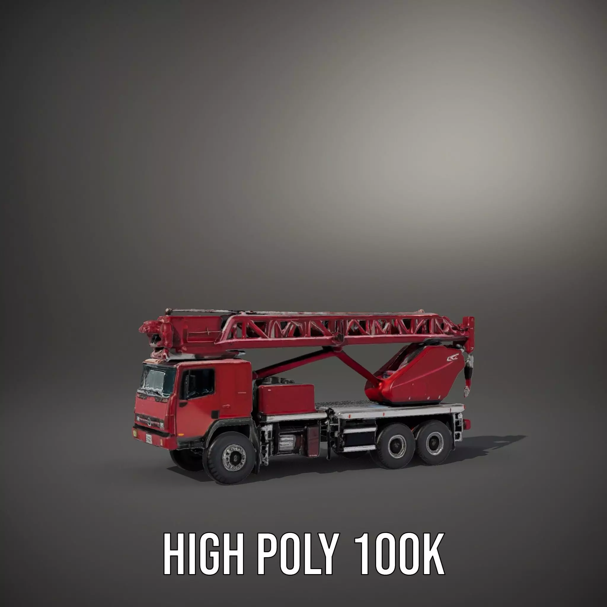 Red Crane Truck model pack Low-poly 3D model_9