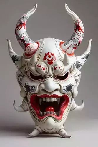 oni mask Low-poly 3D model