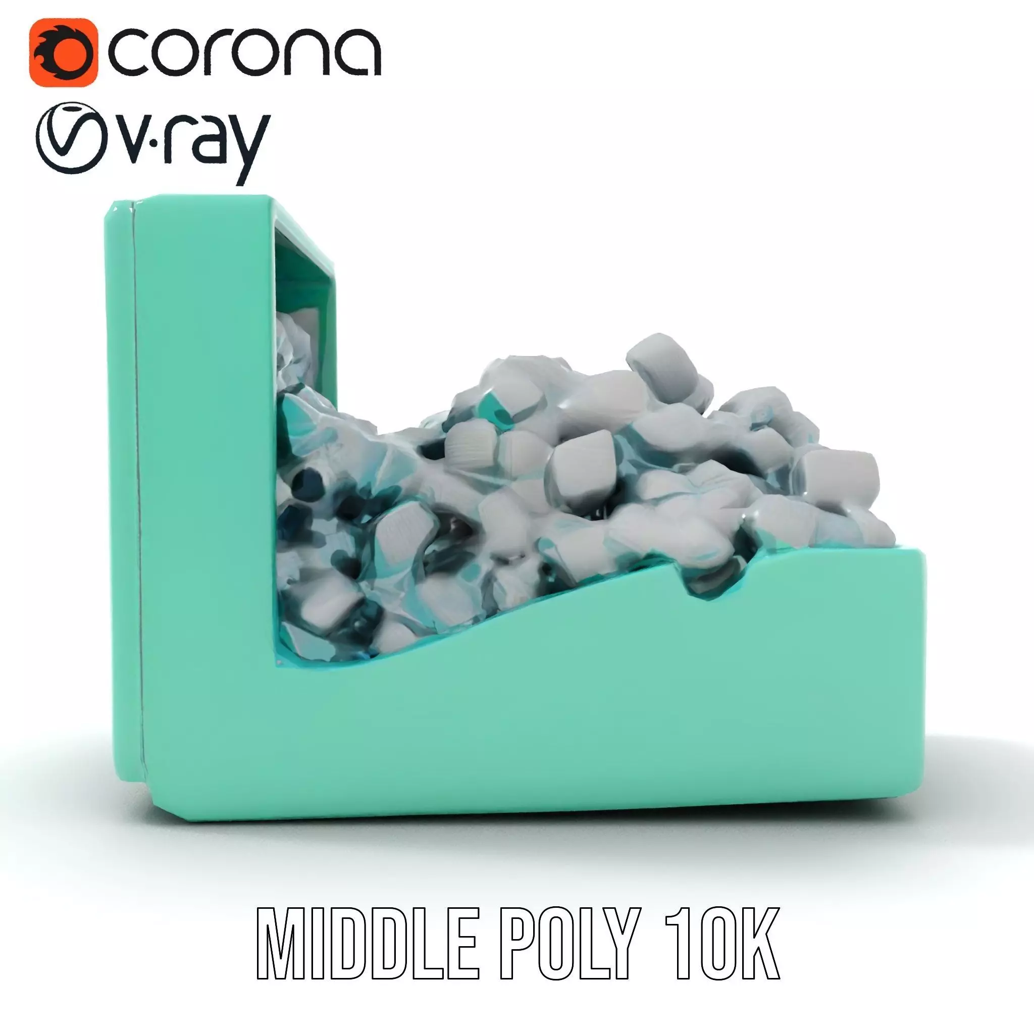 Turquoise Metal Stapler model pack Low-poly 3D model_16