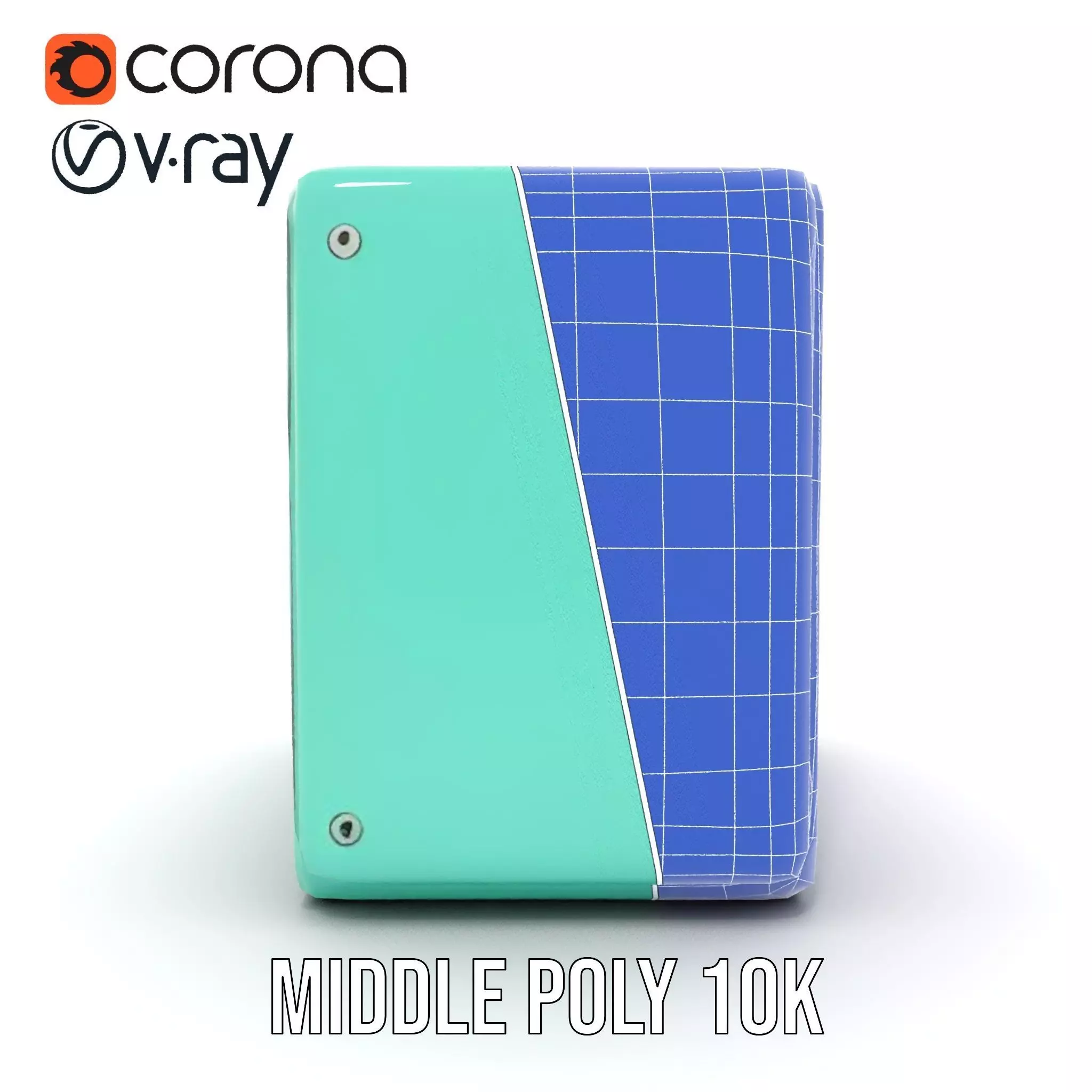 Turquoise Metal Stapler model pack Low-poly 3D model_30