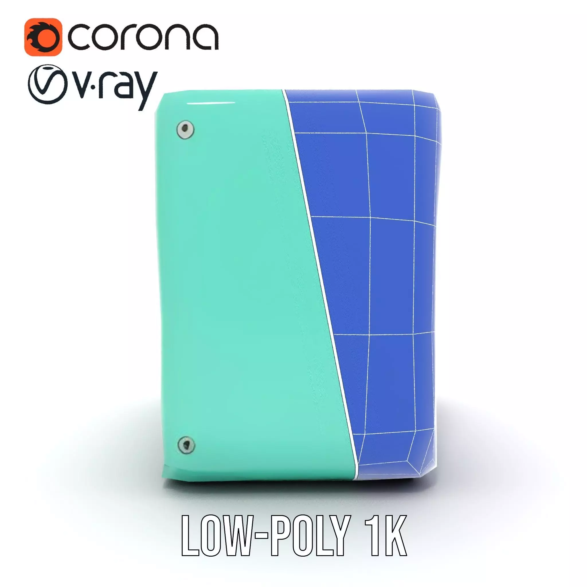 Turquoise Metal Stapler model pack Low-poly 3D model_29