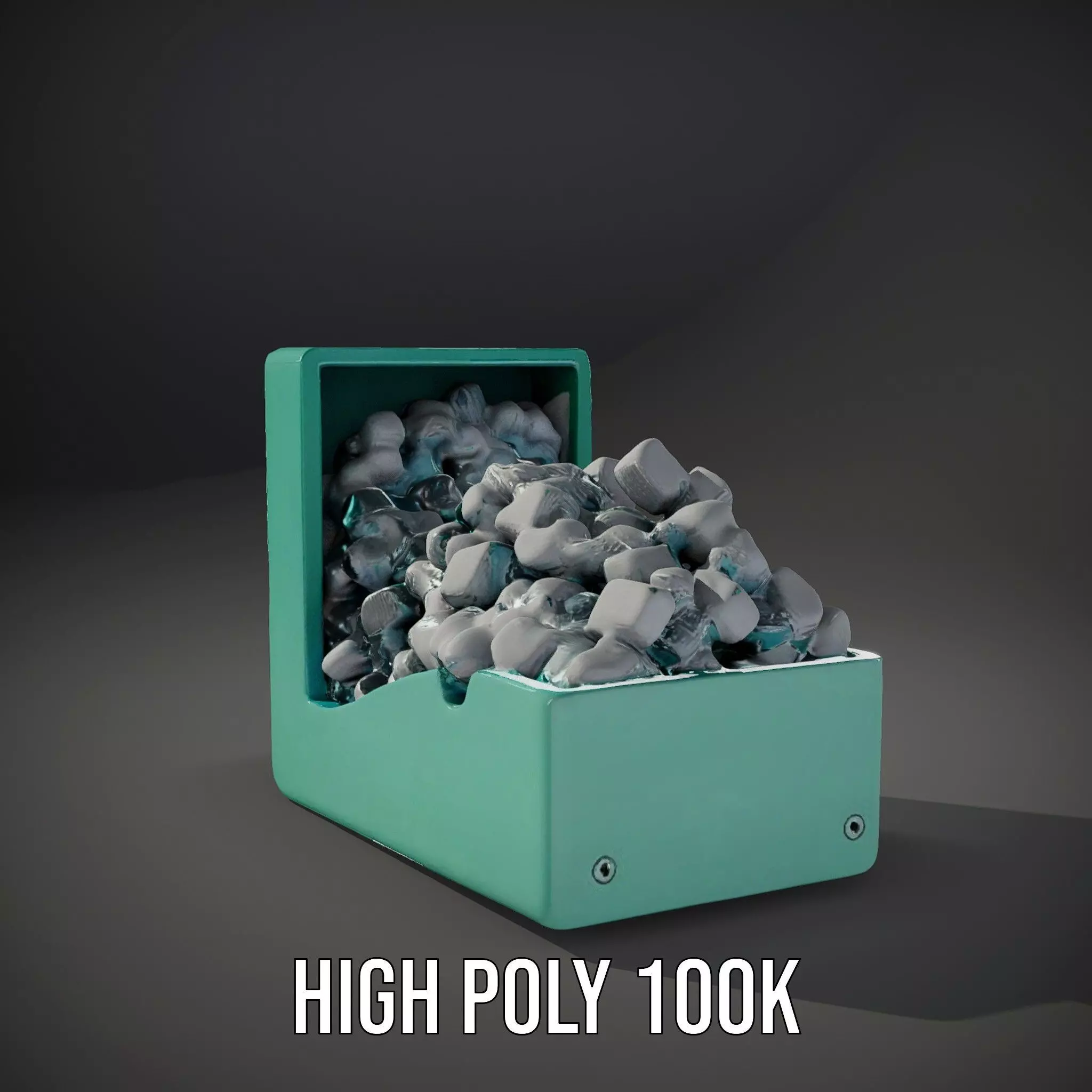 Turquoise Metal Stapler model pack Low-poly 3D model_9