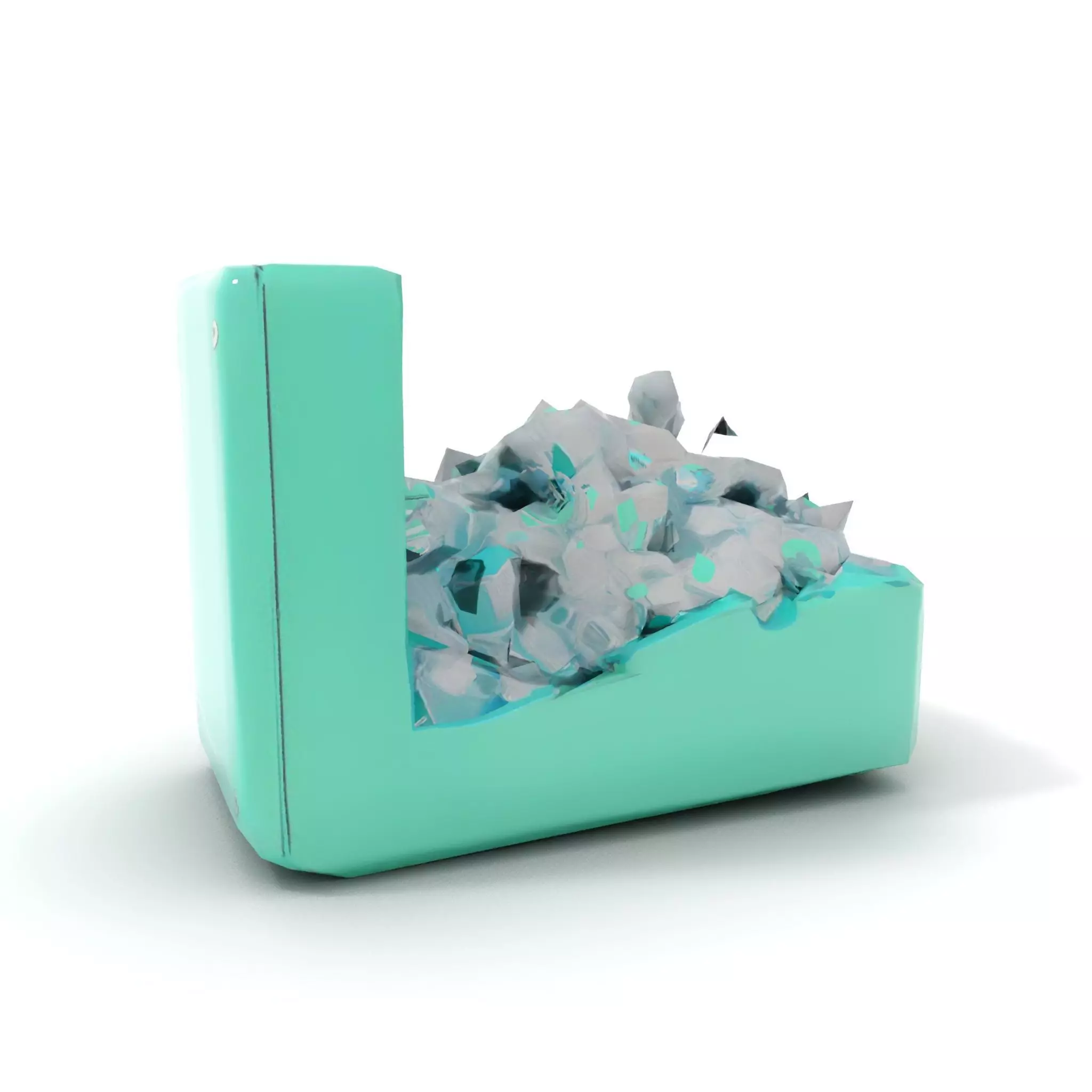 Turquoise Metal Stapler model pack Low-poly 3D model_17