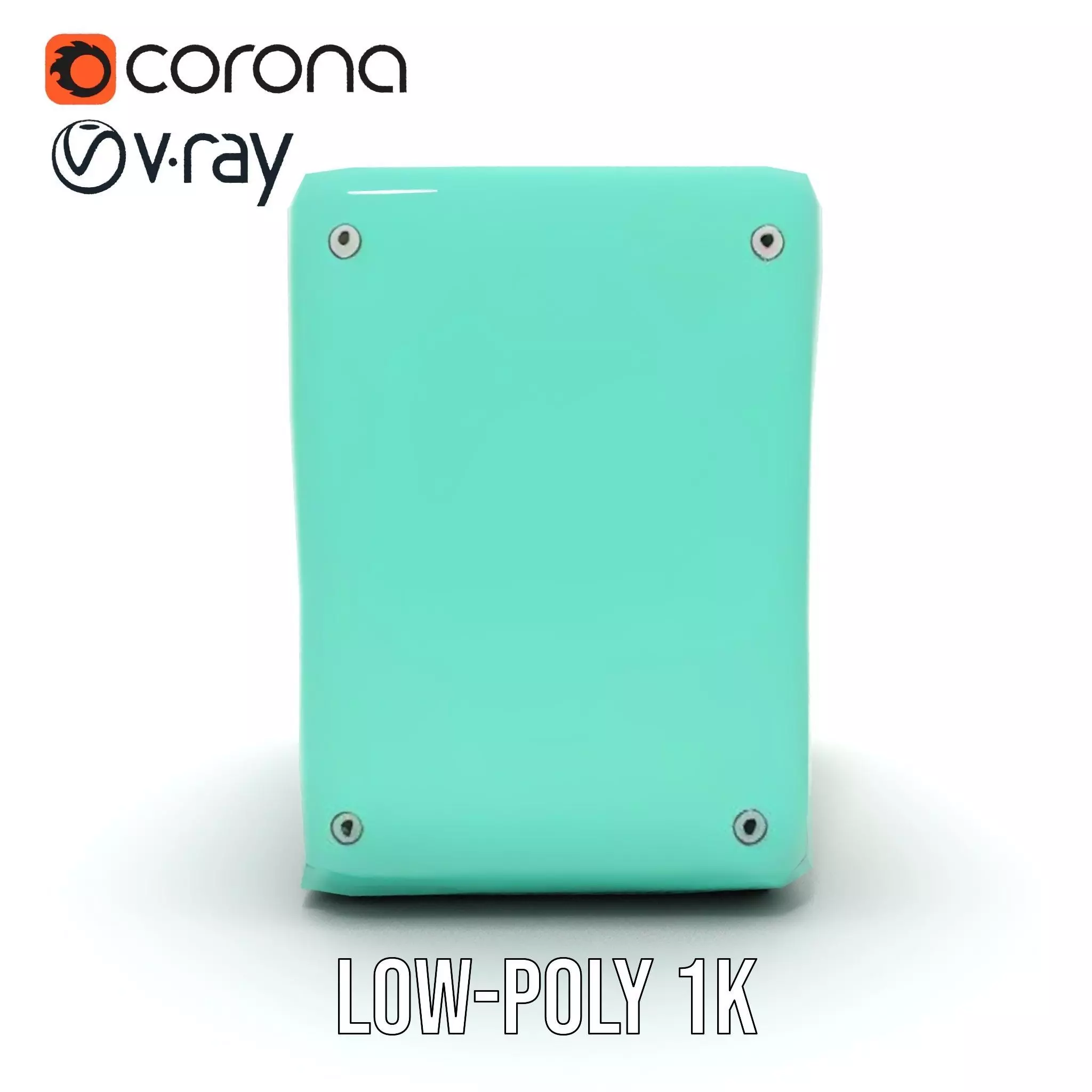 Turquoise Metal Stapler model pack Low-poly 3D model_15