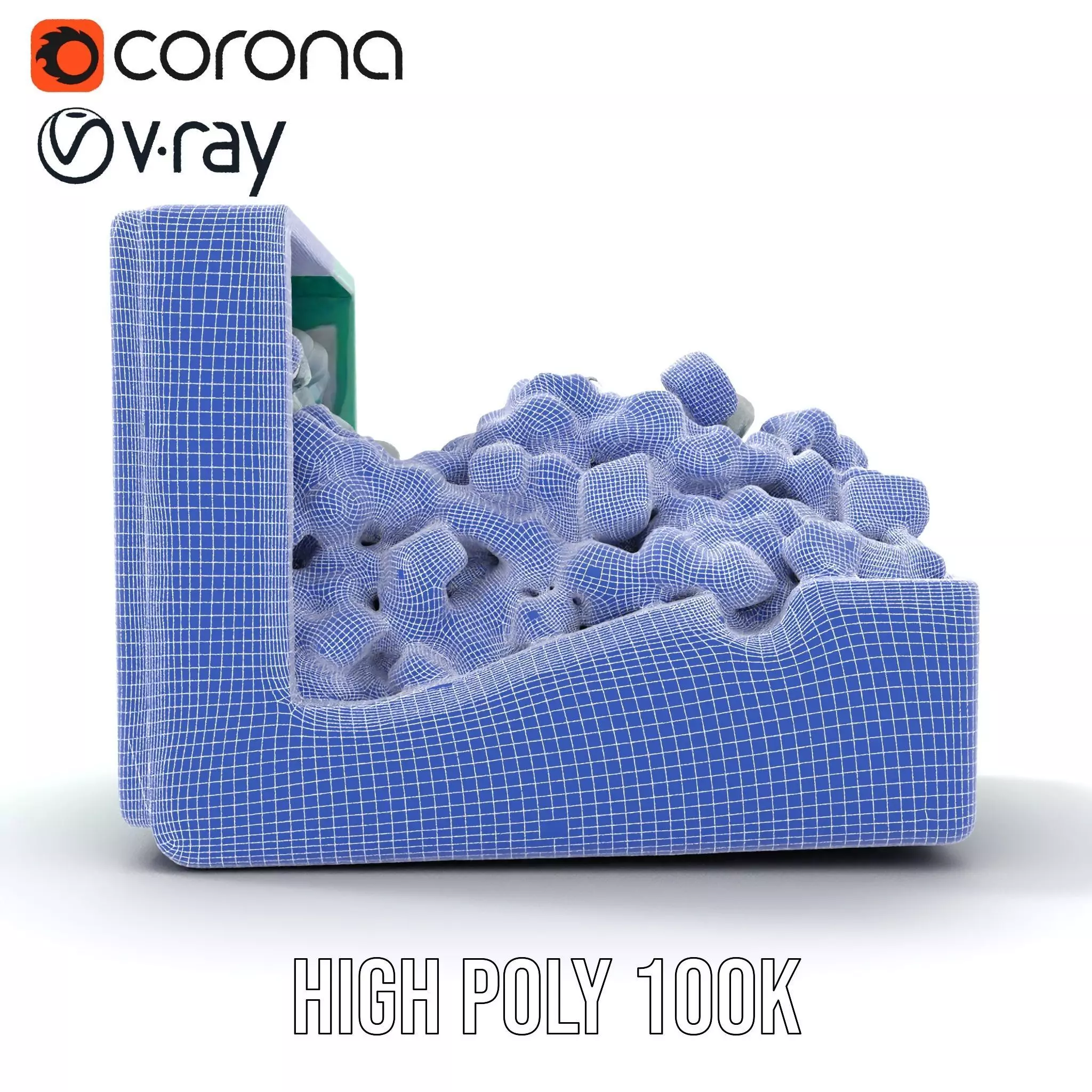 Turquoise Metal Stapler model pack Low-poly 3D model_34