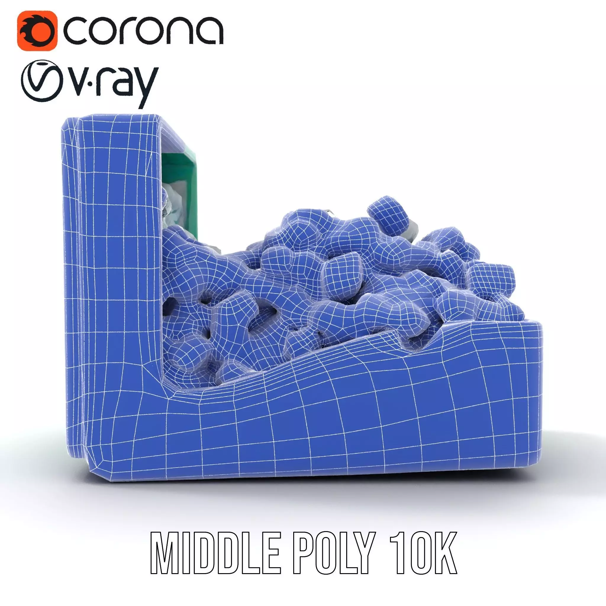 Turquoise Metal Stapler model pack Low-poly 3D model_28