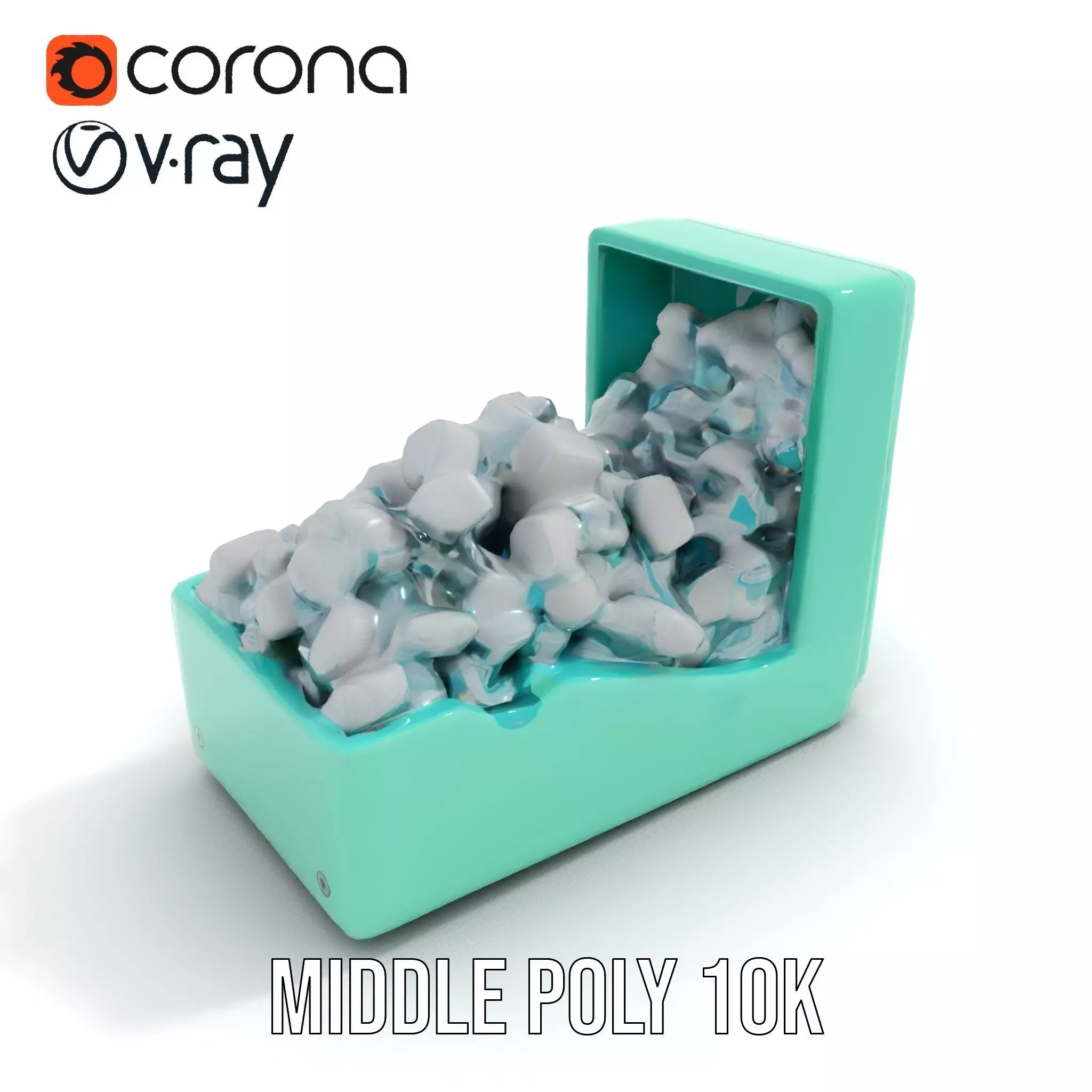 Turquoise Metal Stapler model pack Low-poly 3D model_12