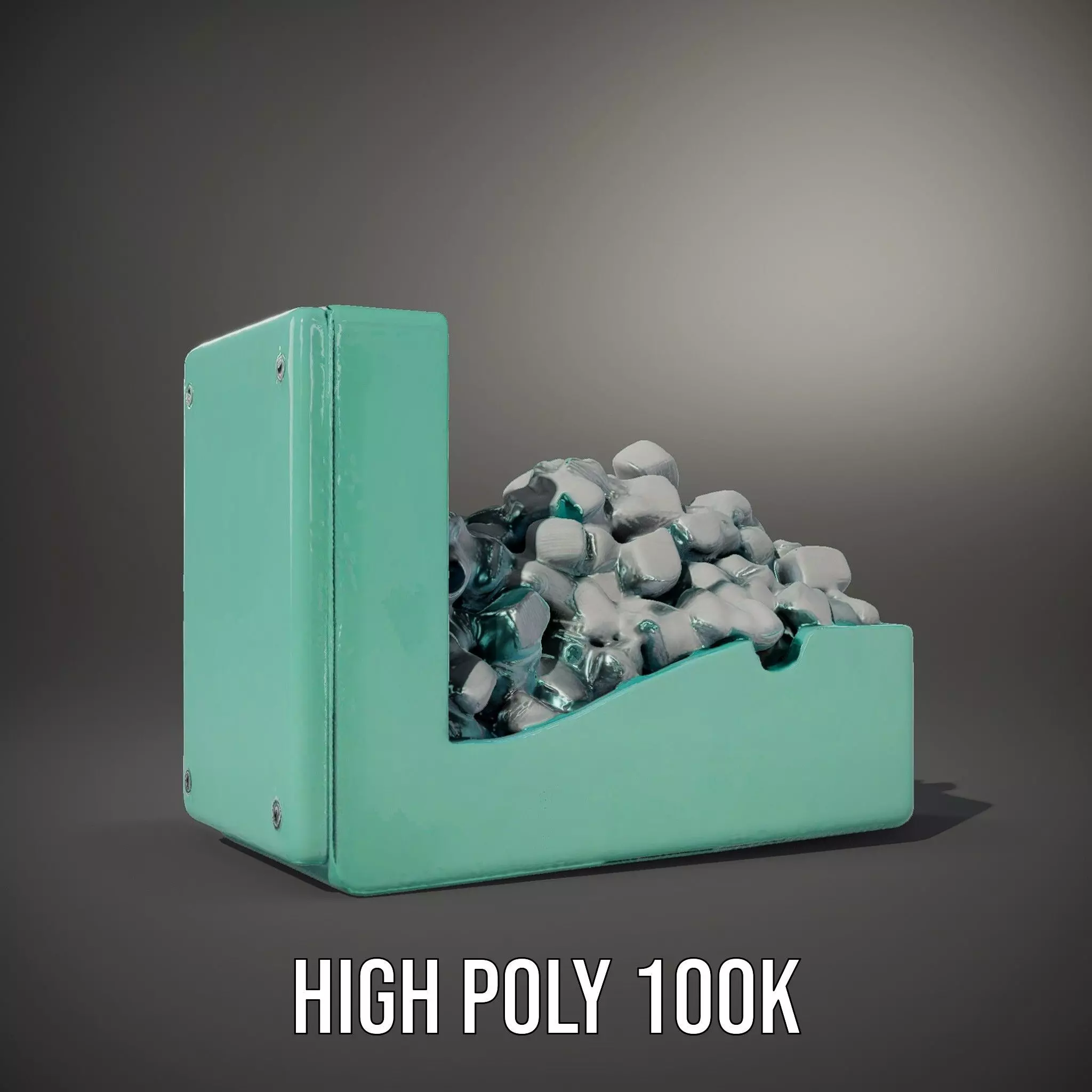 Turquoise Metal Stapler model pack Low-poly 3D model_11