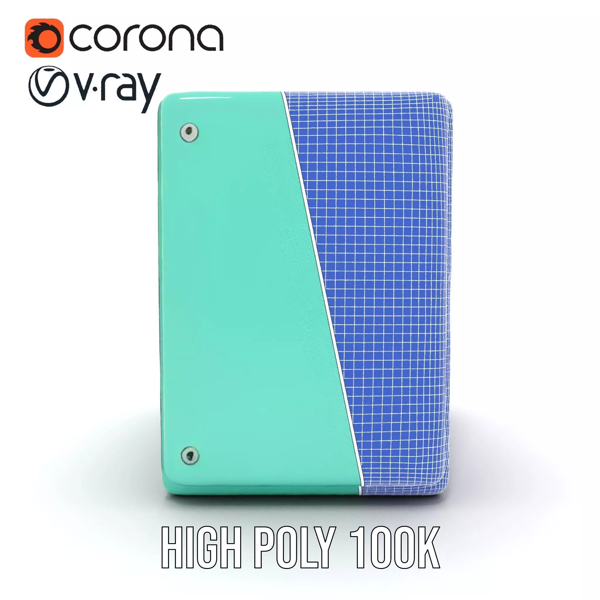 Turquoise Metal Stapler model pack Low-poly 3D model_32