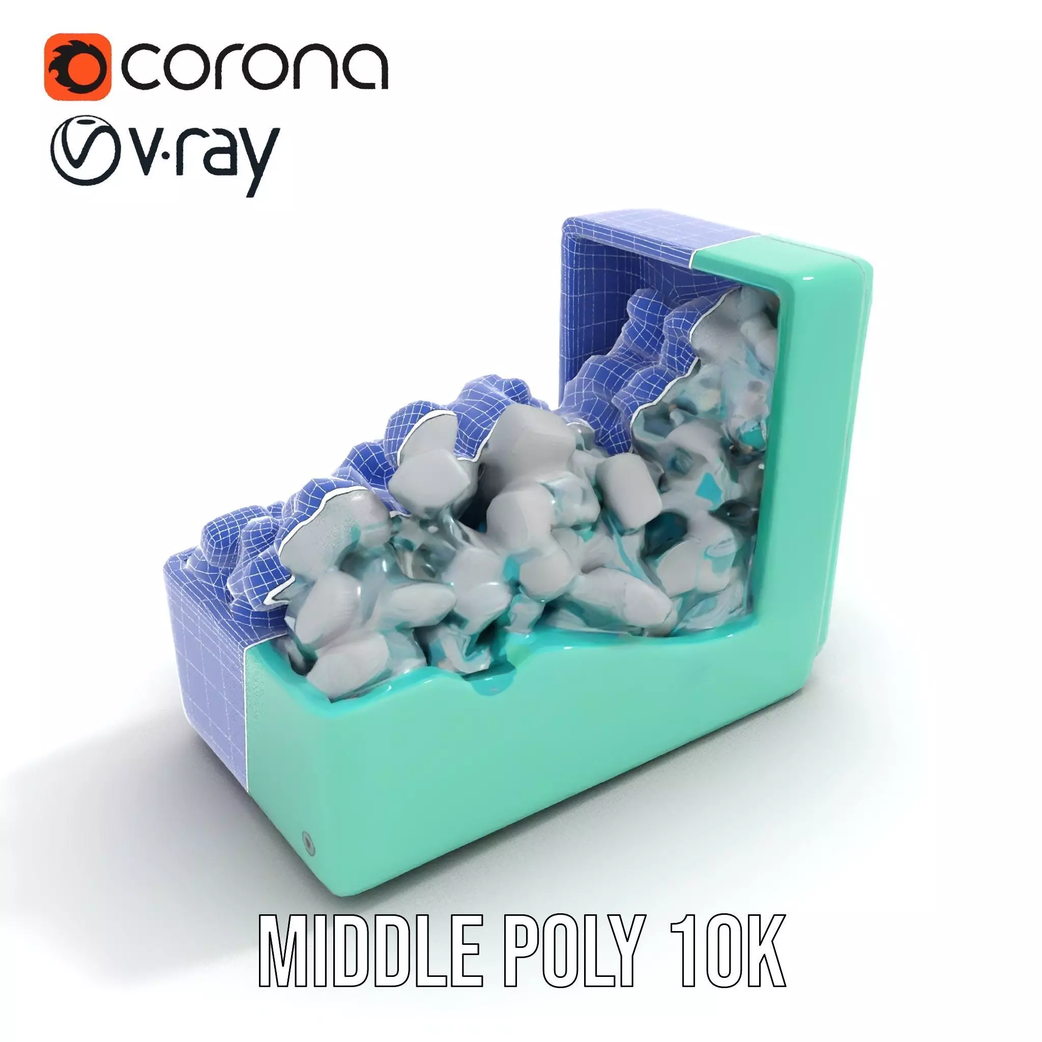 Turquoise Metal Stapler model pack Low-poly 3D model_25