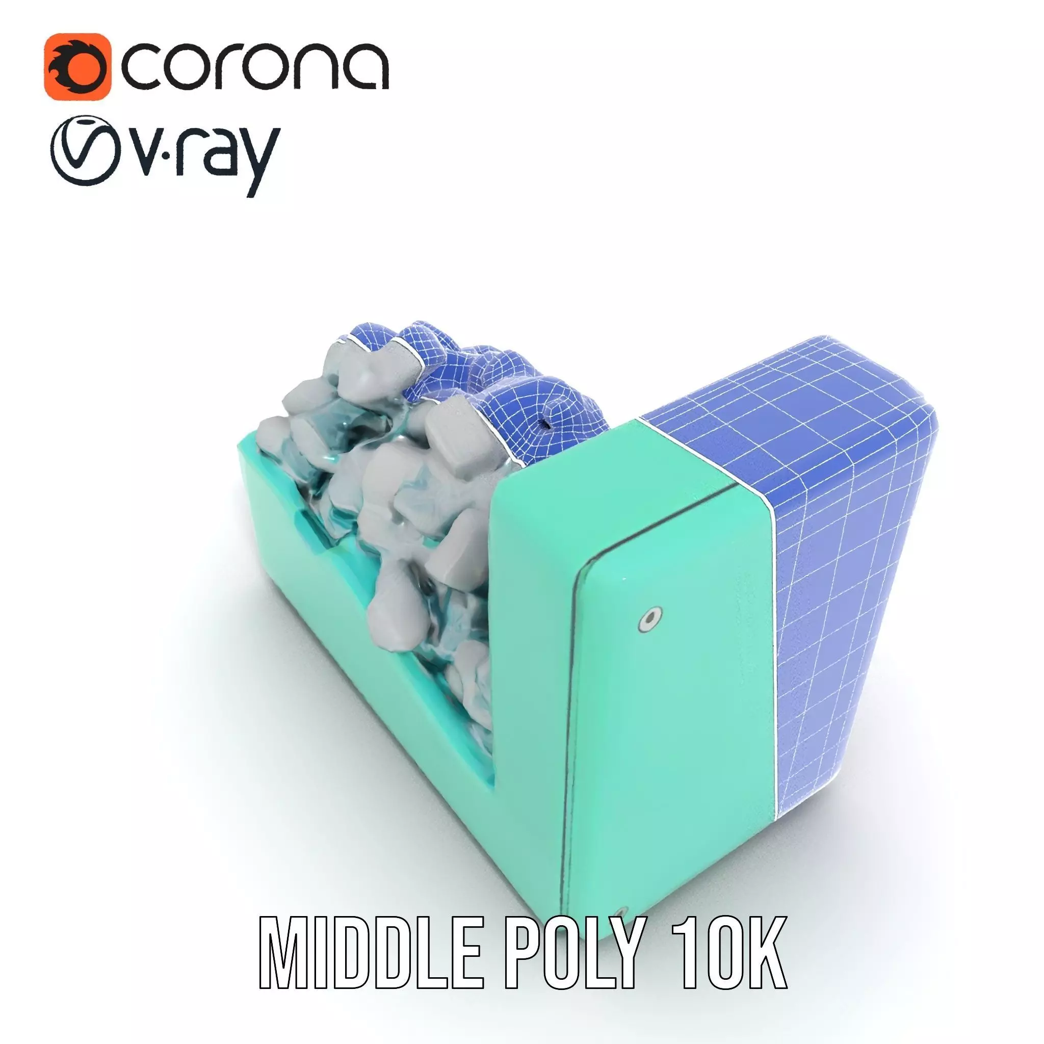 Turquoise Metal Stapler model pack Low-poly 3D model_22