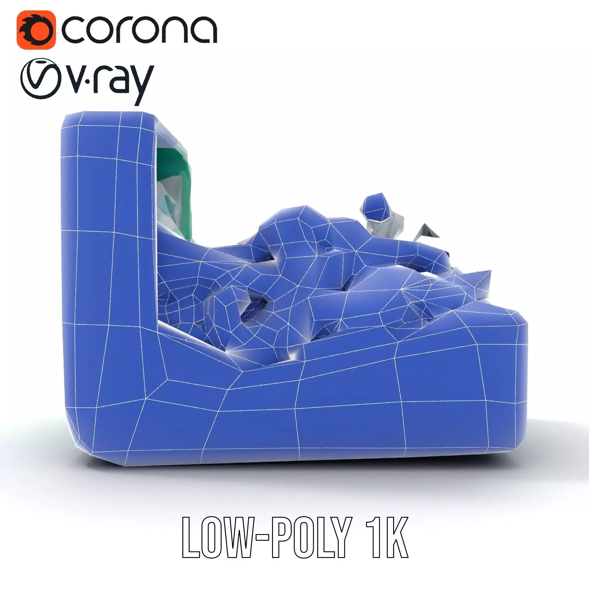 Turquoise Metal Stapler model pack Low-poly 3D model_20