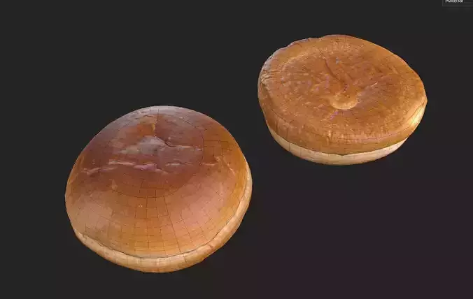 Hamburger Bun M03 Low-poly 3D model 2