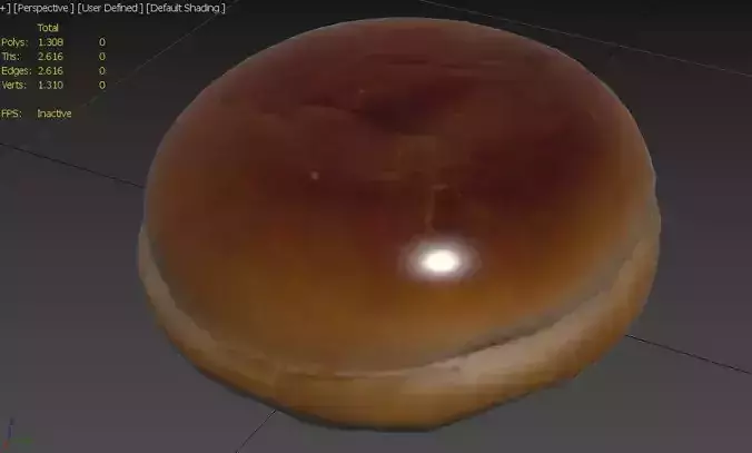 Hamburger Bun M03 Low-poly 3D model 3
