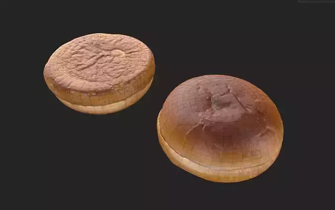 Hamburger Bun M03 Low-poly 3D model 7