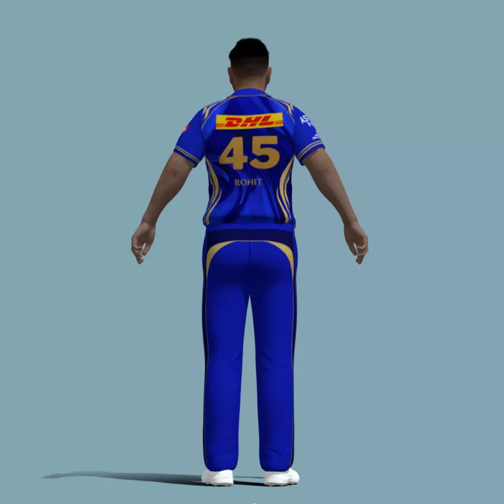 A-Pose Rigged Rohit Sharma 2025 3D model_2
